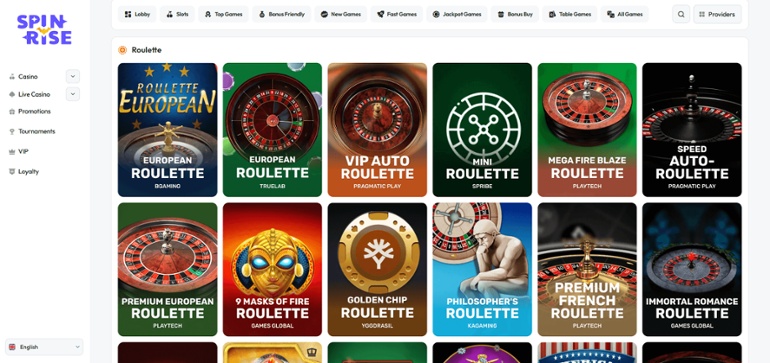 Play roulette online at Spinrise casino in Canada